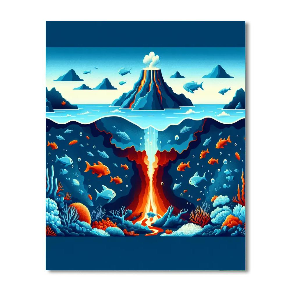 Undersea Volcano Exploration Paint By Color