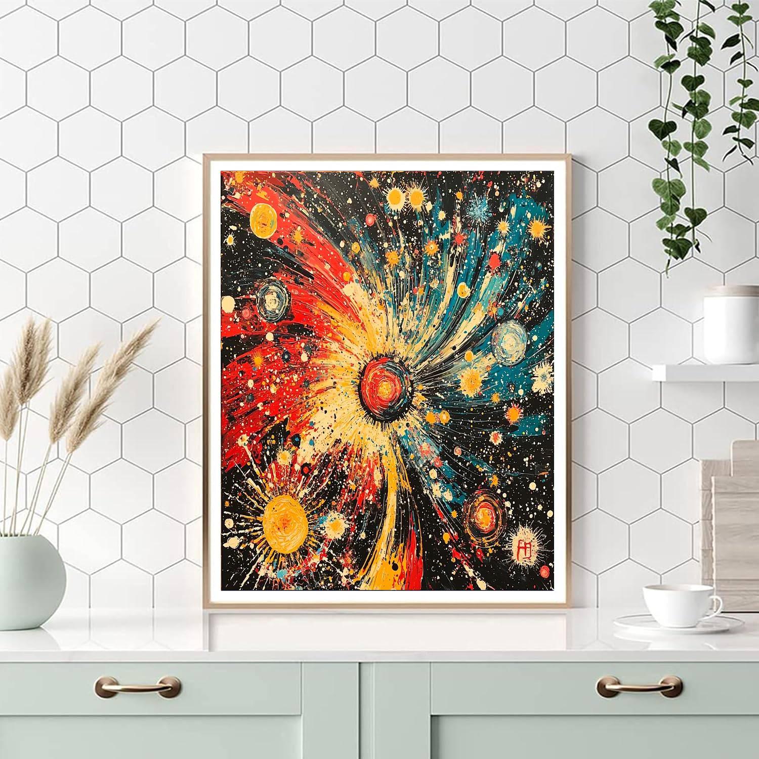 Jean-Michel Basquiat Inspired Eternal Cosmos Symphony  Number Painting