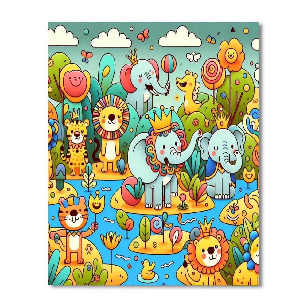 Royal Safari Soirée Number Painting