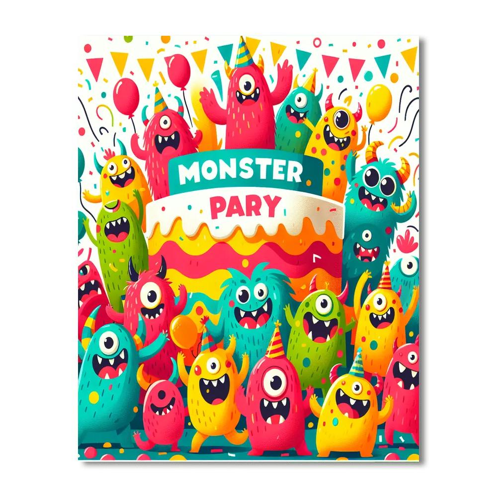Artistic Monster Party Number Painting