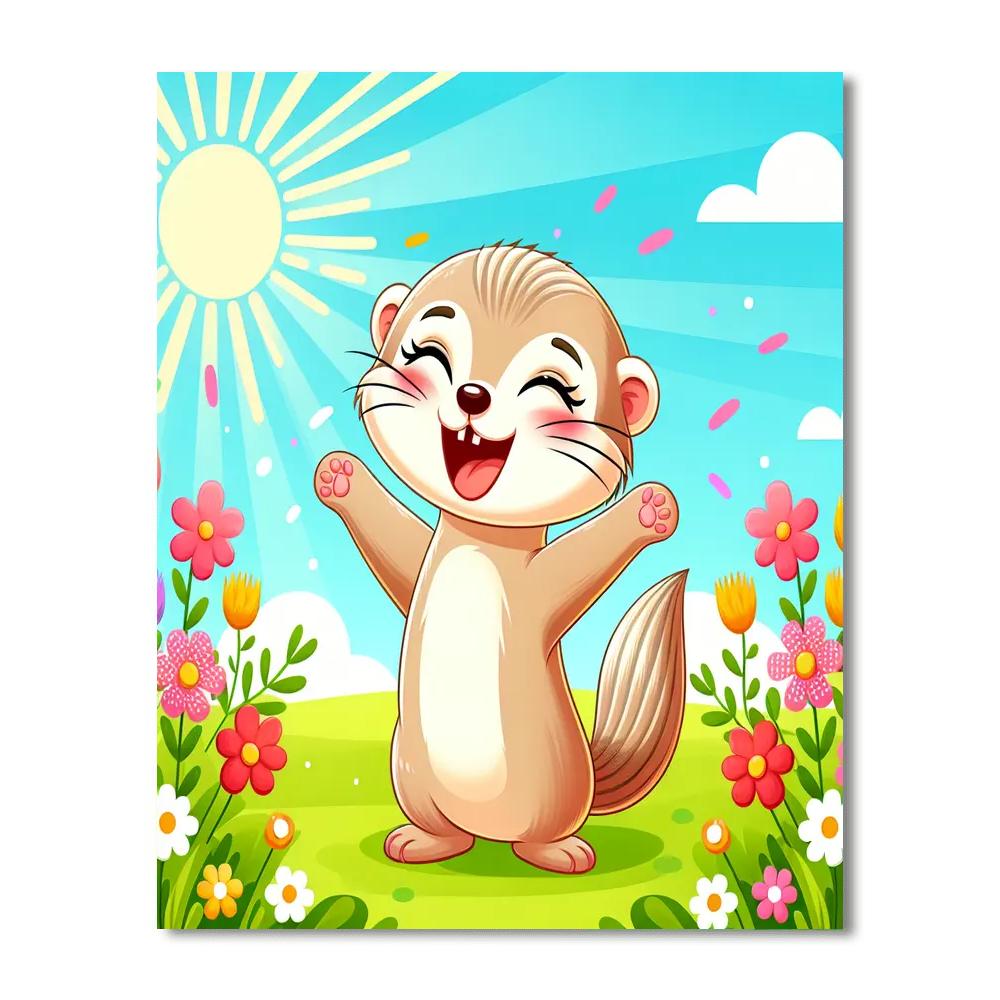 Frolicking Ferret Numbered Painting Kits