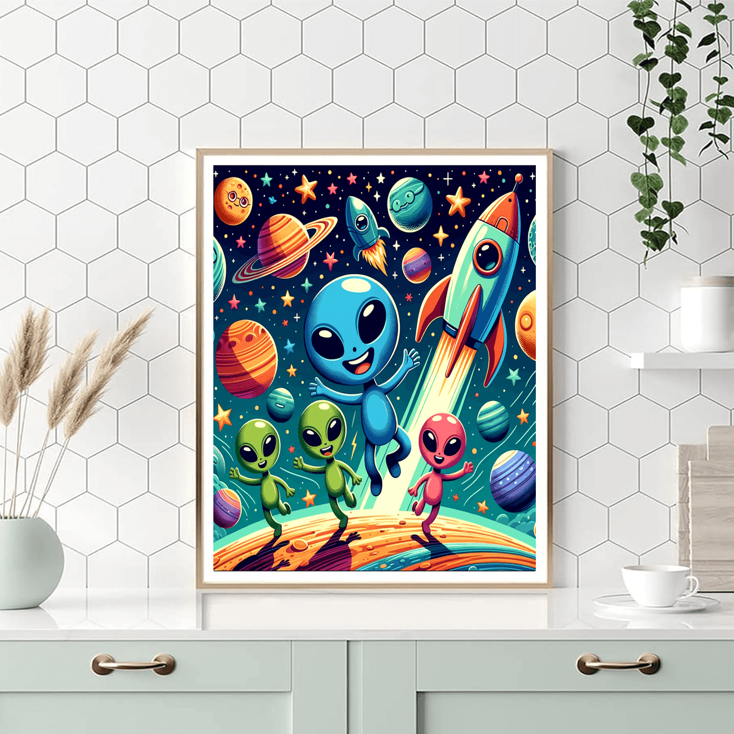 Joyful Space Adventure Painting By Numbers Kit