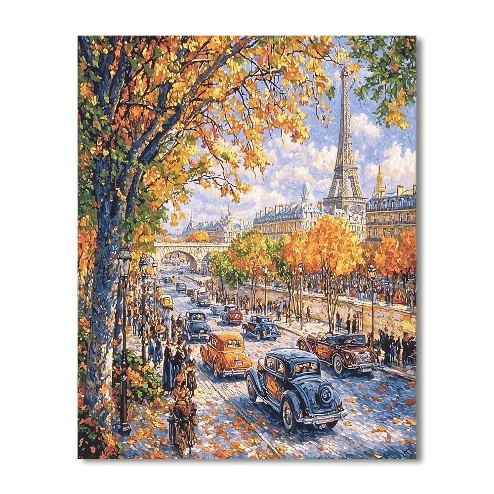 Pierre-Auguste Renoir Inspired Vintage Cars In Paris  Paint By Numbers Kits