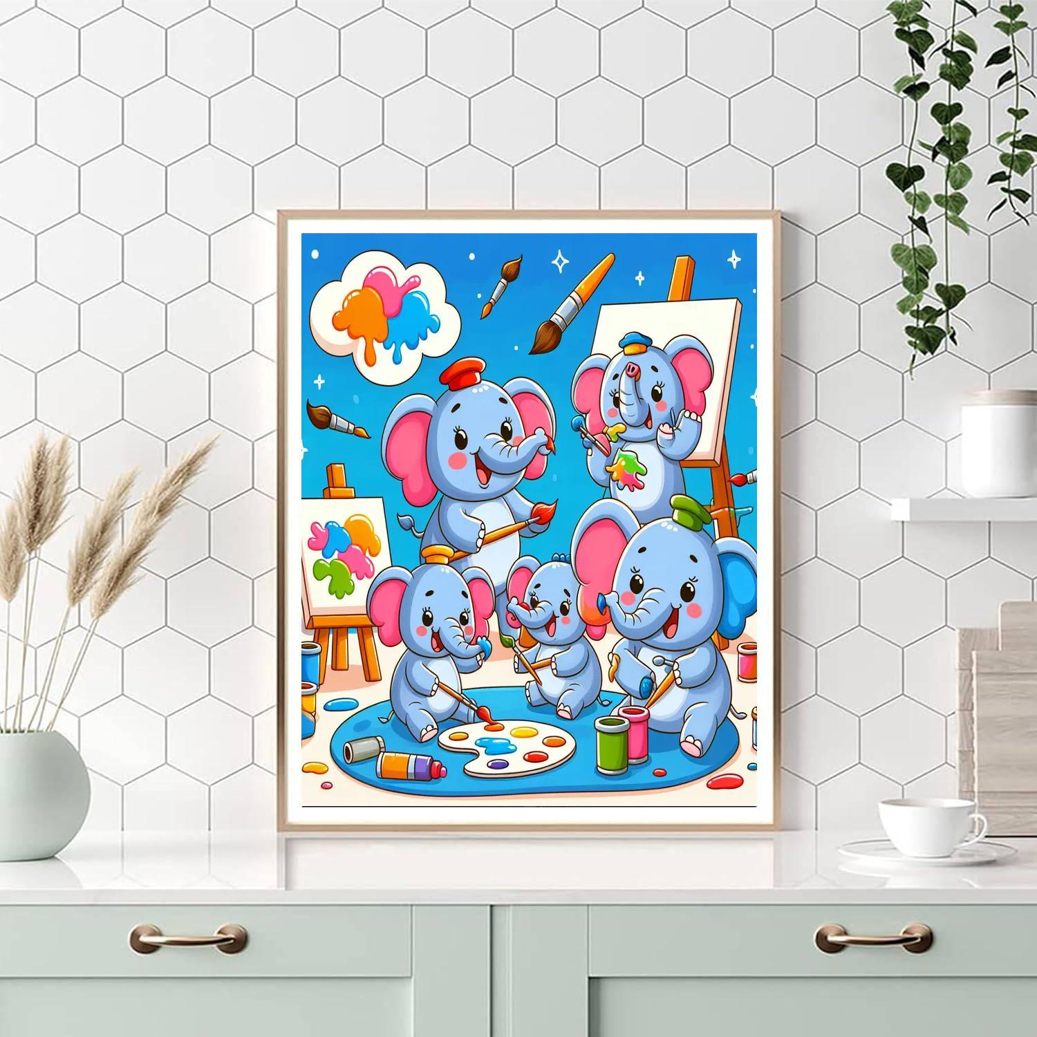 Artful Elephants Numbered Painting Kits