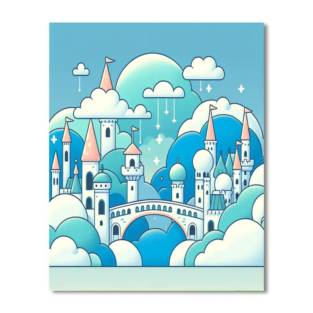 Floating Cloud Kingdom Paint By Numbers Art
