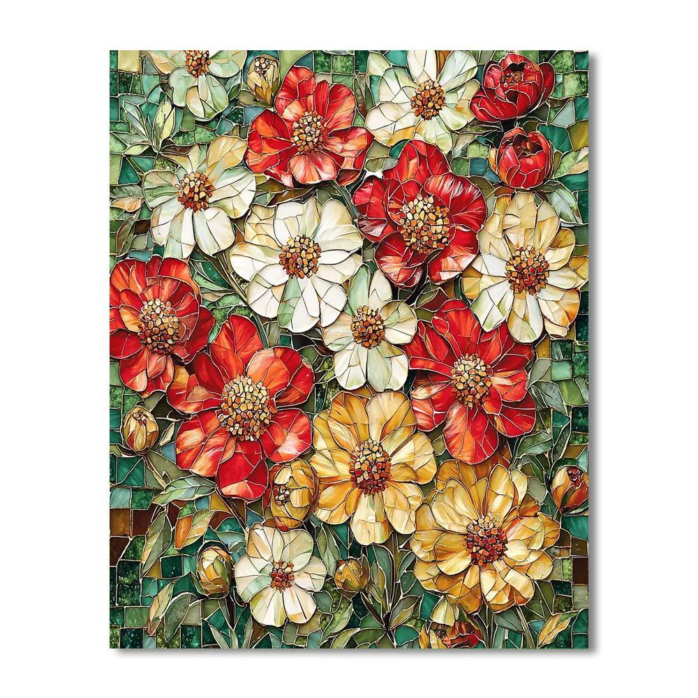 Gustav Klimt Inspired Floral Mosaic  DIY Paint By Numbers