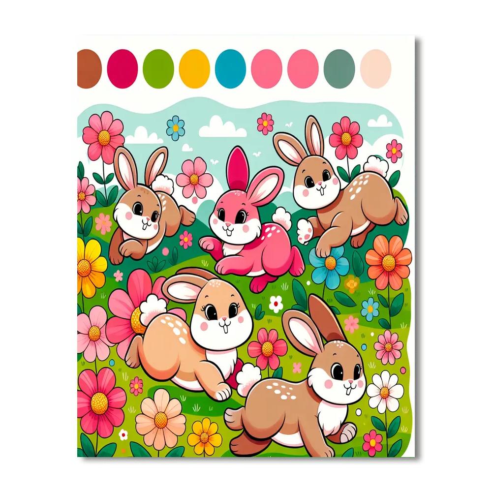 Hopping Bunny Meadow Paint By Numbers Kits