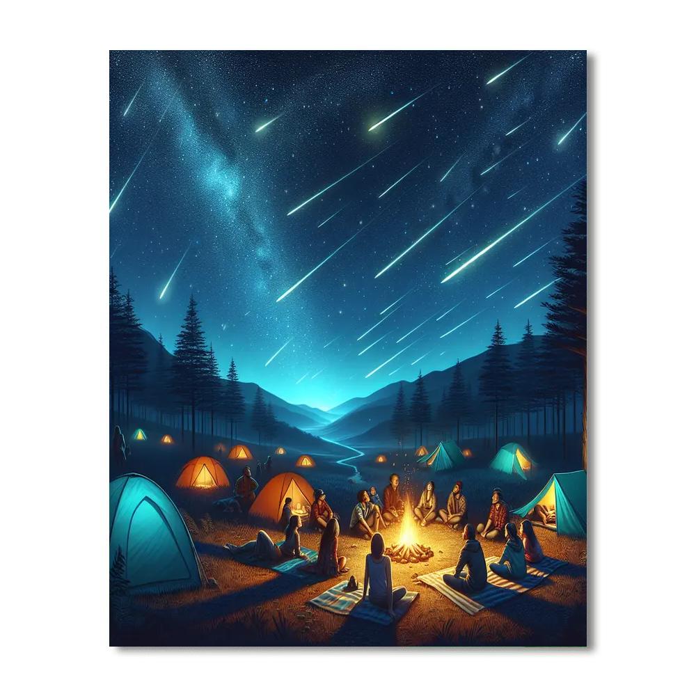 Perseid Meteor Shower Campout - Usa DIY Paint By Numbers