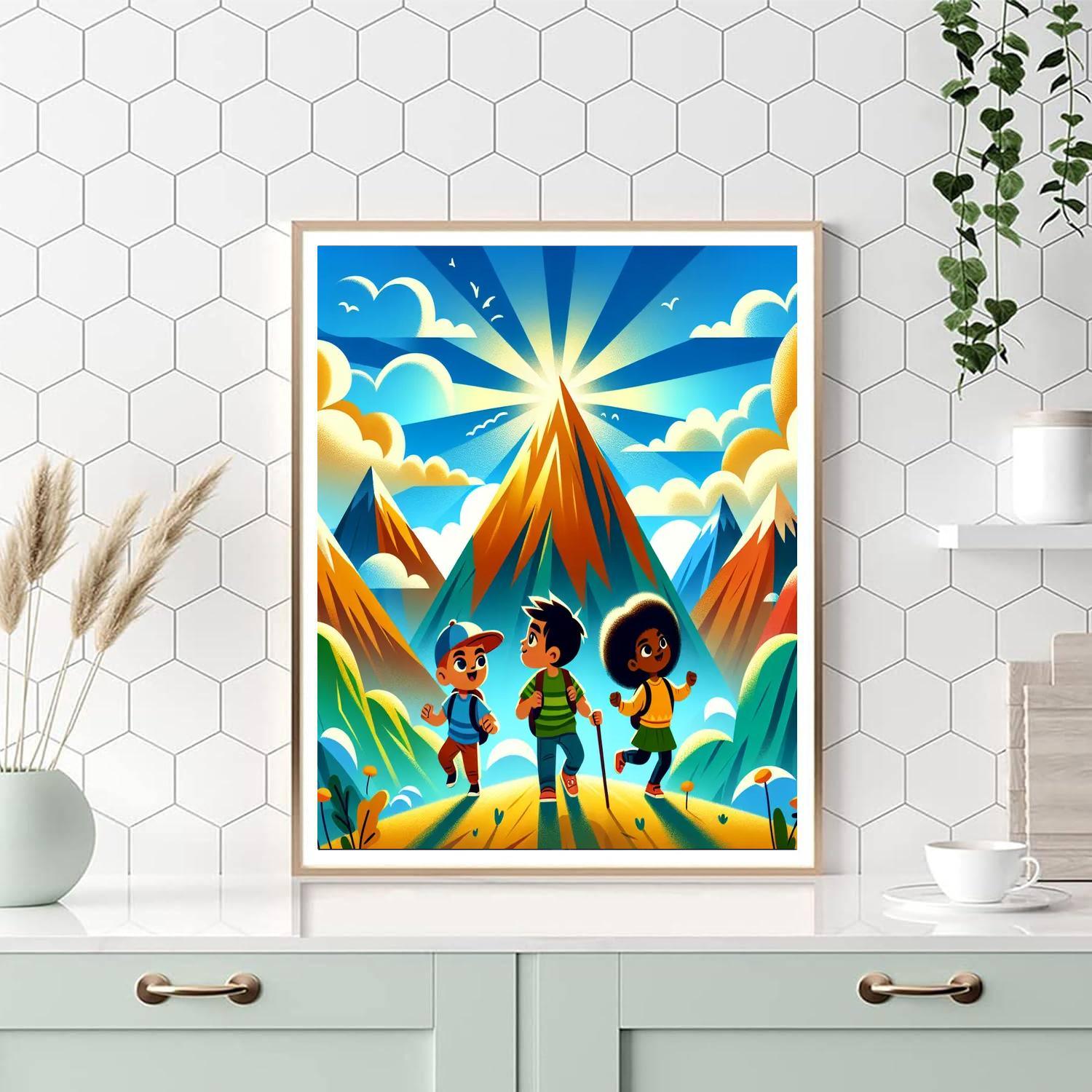 Happy Mountain Adventure Paint By Numbers Art
