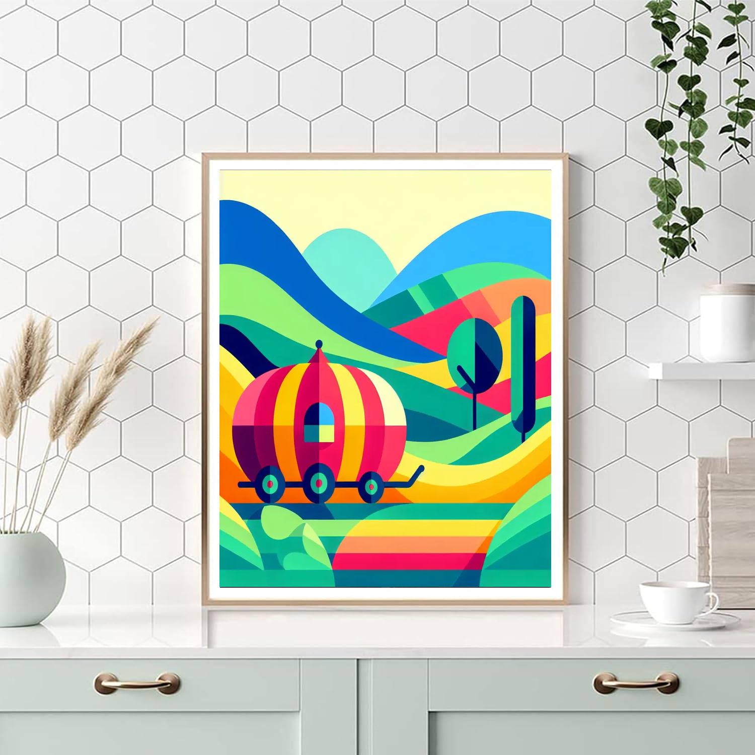 Colorful Caravan Adventure Painting Number Kit