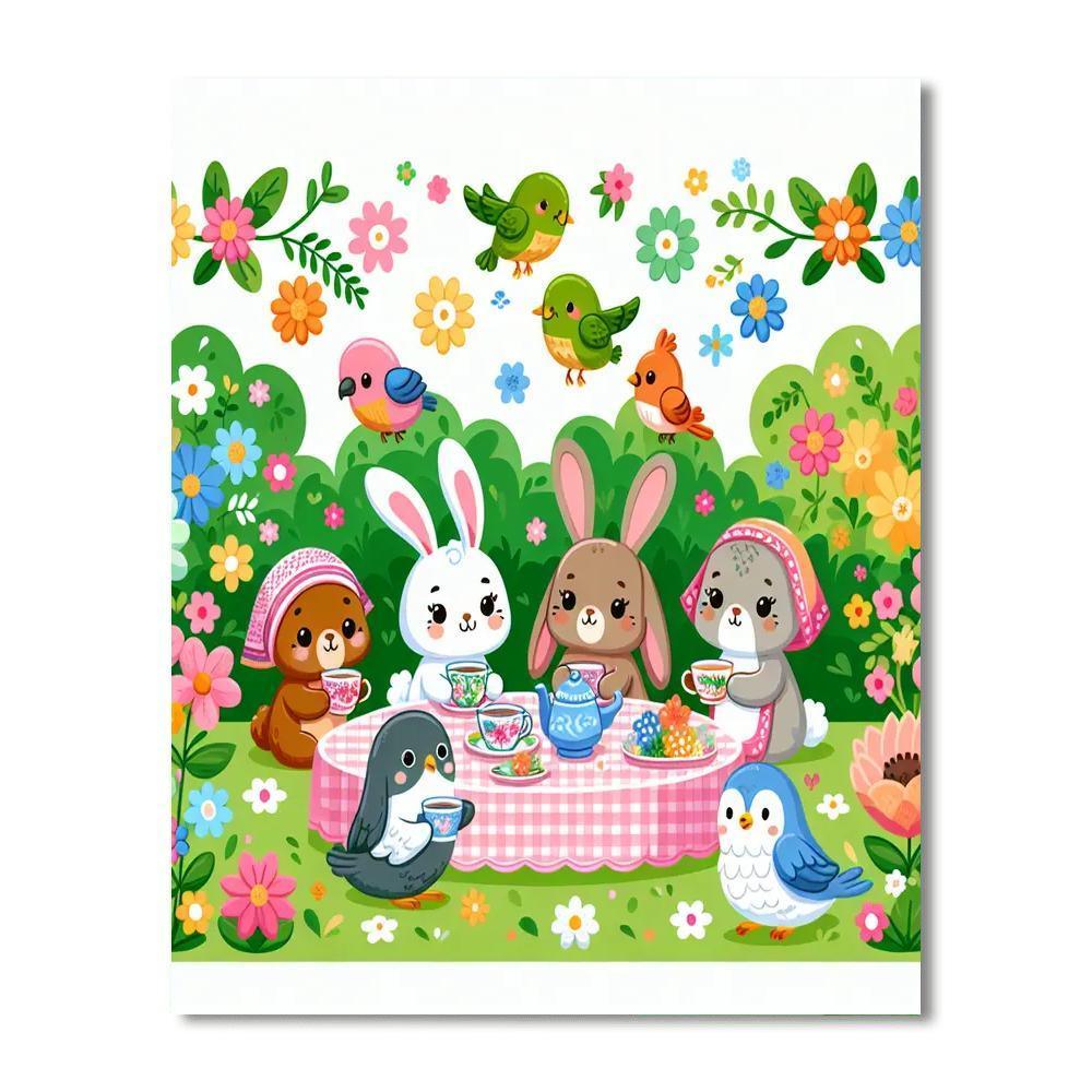 Garden Party Friends DIY Paint By Numbers