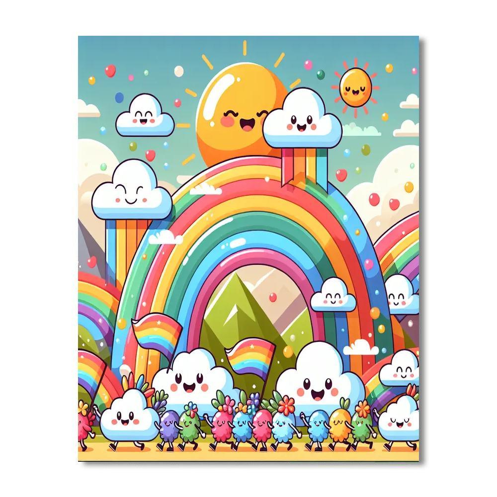 Radiant Rainbow Parade Paint By Numbers