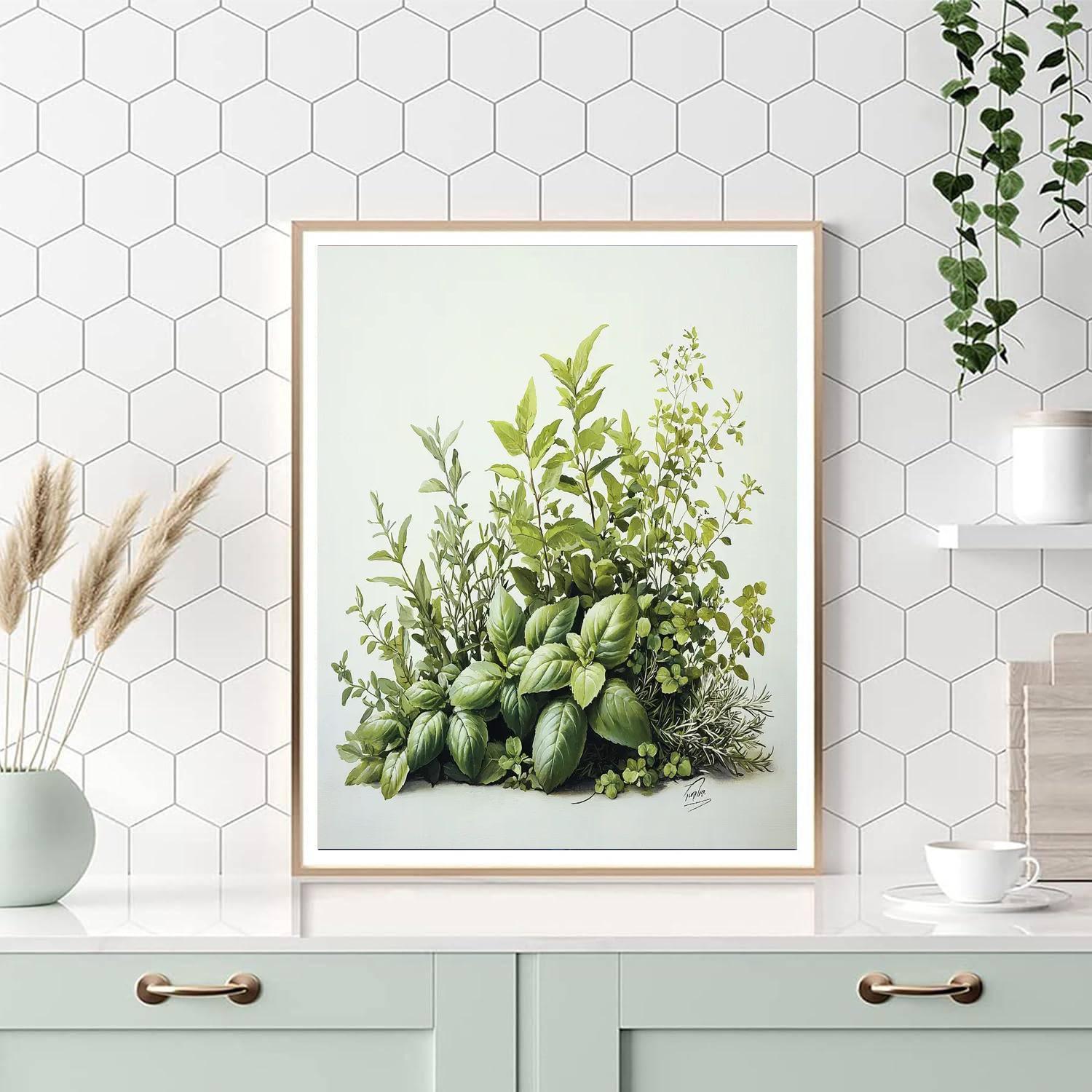 Leonardo Da Vinci Inspired Nature's Abundance  Number Painting