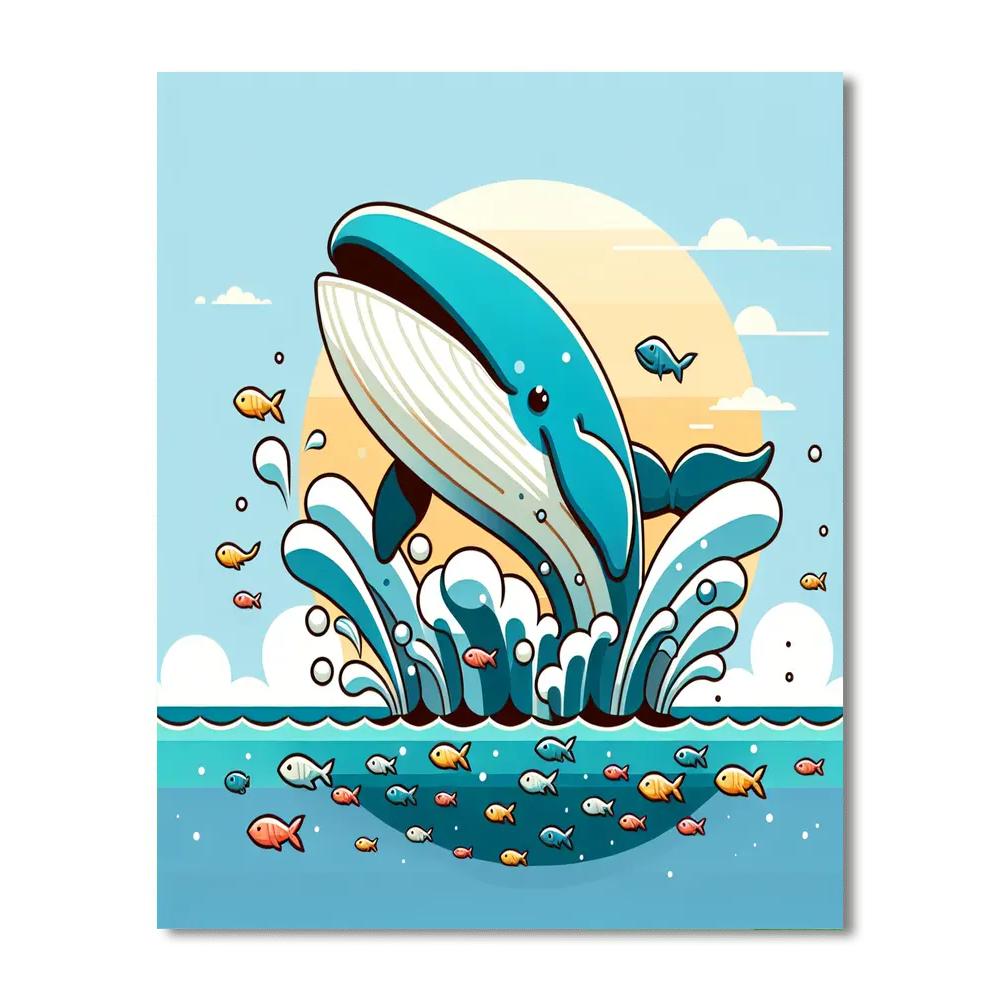 Whale's Playful Ocean Frolic Paint By Numbers Kits