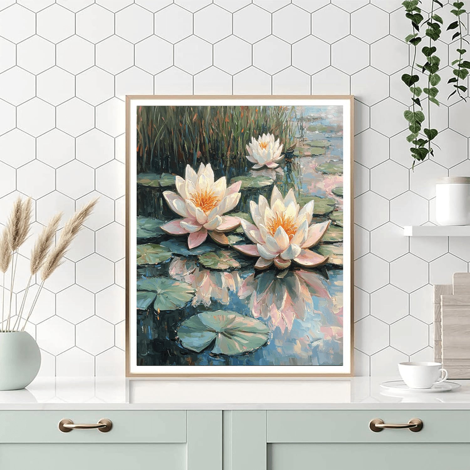 Claude Monet Inspired Ethereal Water Lilies  DIY Paint By Numbers