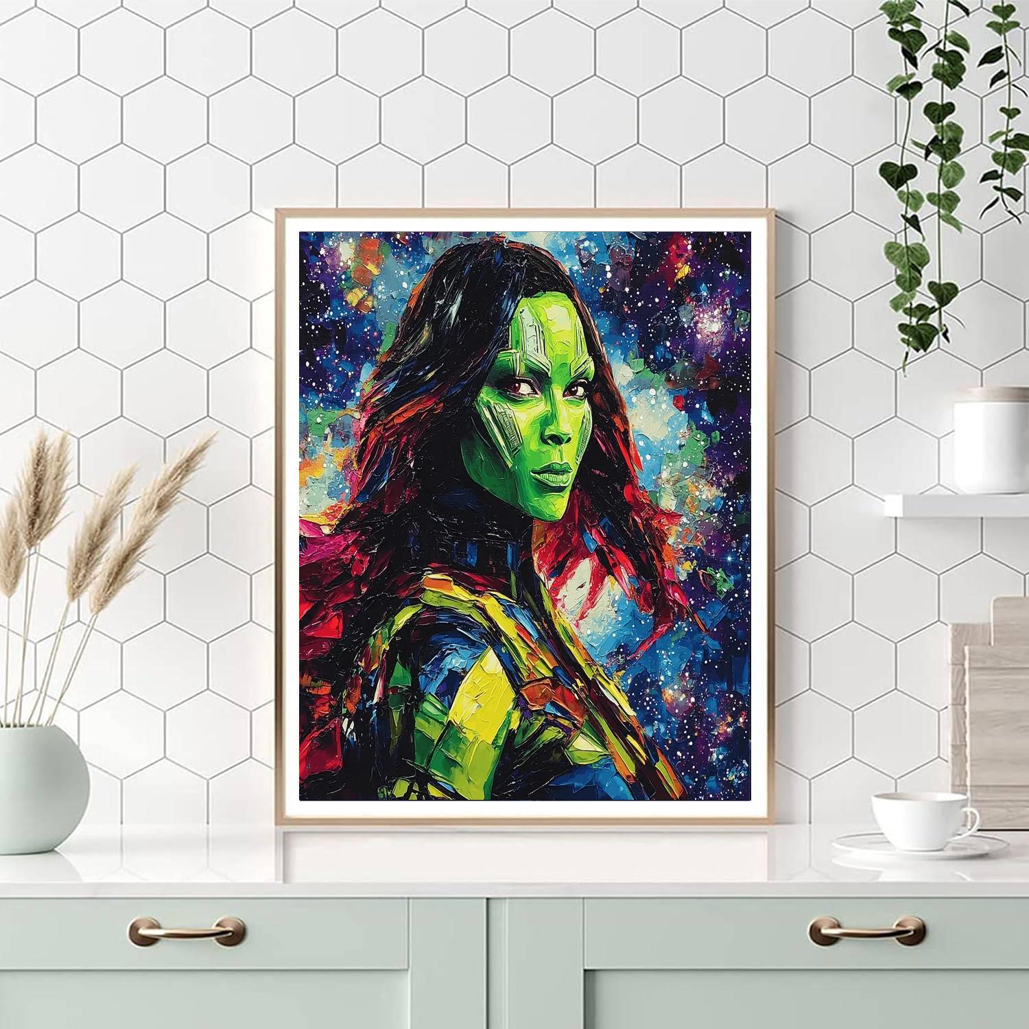 Zoe Saldana: The Cosmic Navigator Of Guardians Of The Galaxy Number Painting