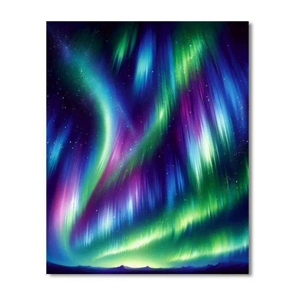 Celestial Northern Lights Display Numbered Painting Kits