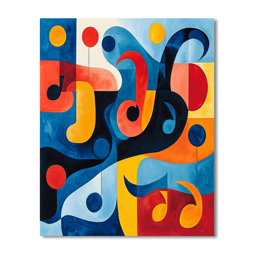 Henri Matisse Inspired Colorful Music Notes  Paint By Numbers Art