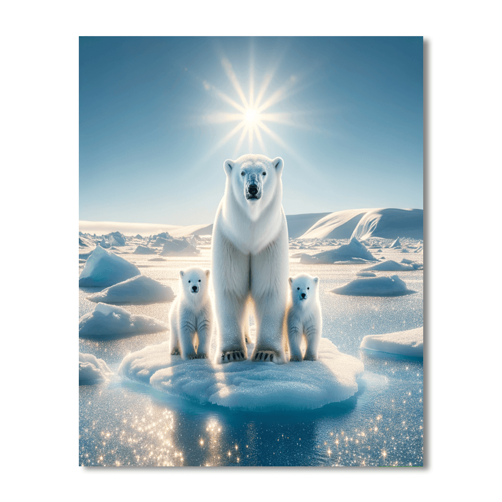 Arctic Polar Bear Habitat - DIY Painting By Numbers Kit