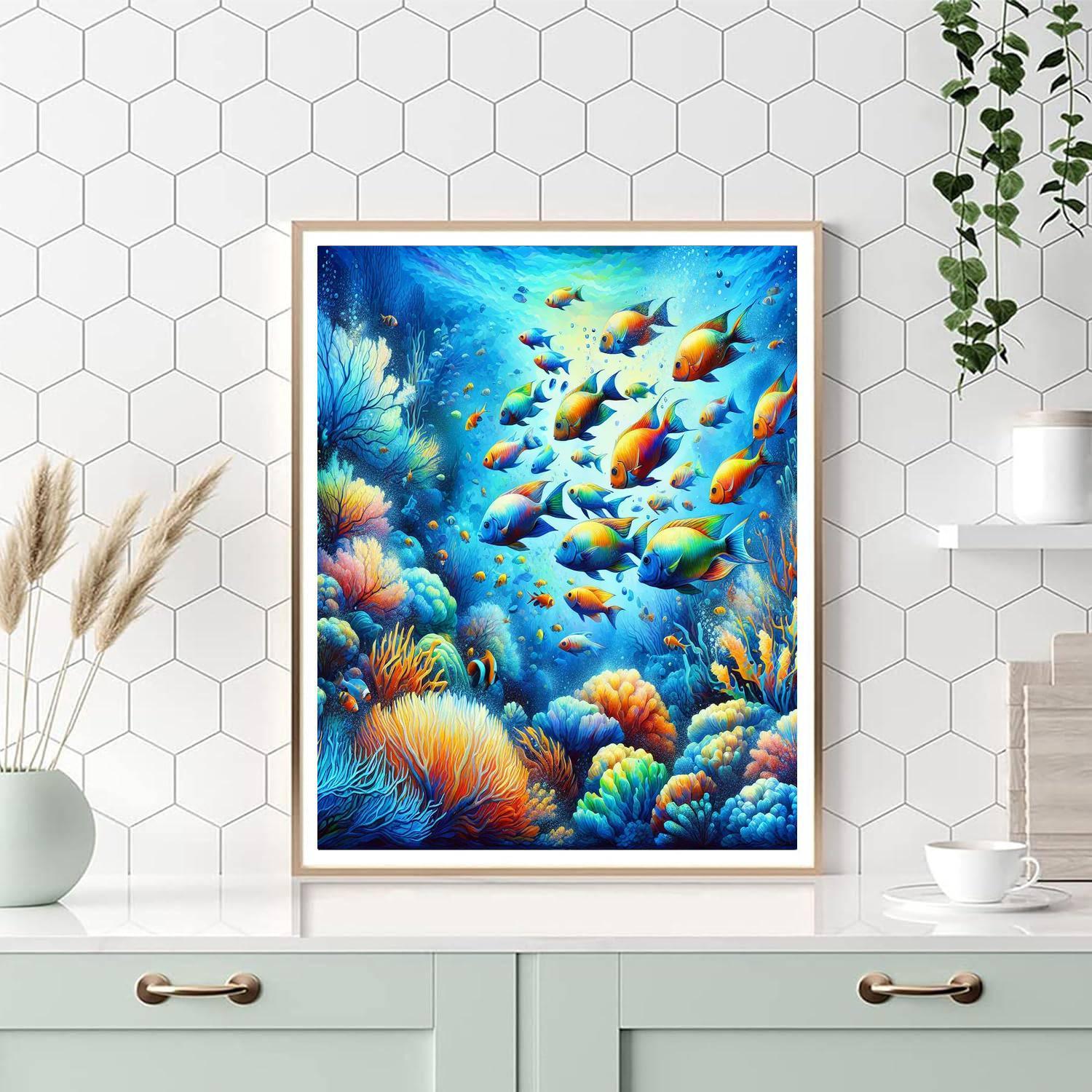 Luminous Underwater Paradise Painting Number Kit