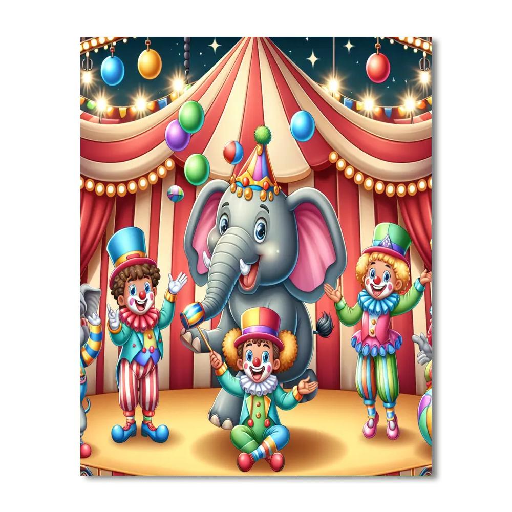 Colorful Circus Show DIY Paint By Numbers