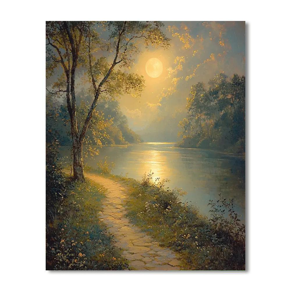 Thomas Gainsborough Inspired Gainsborough's Moonlit Journey  DIY Paint By Numbers