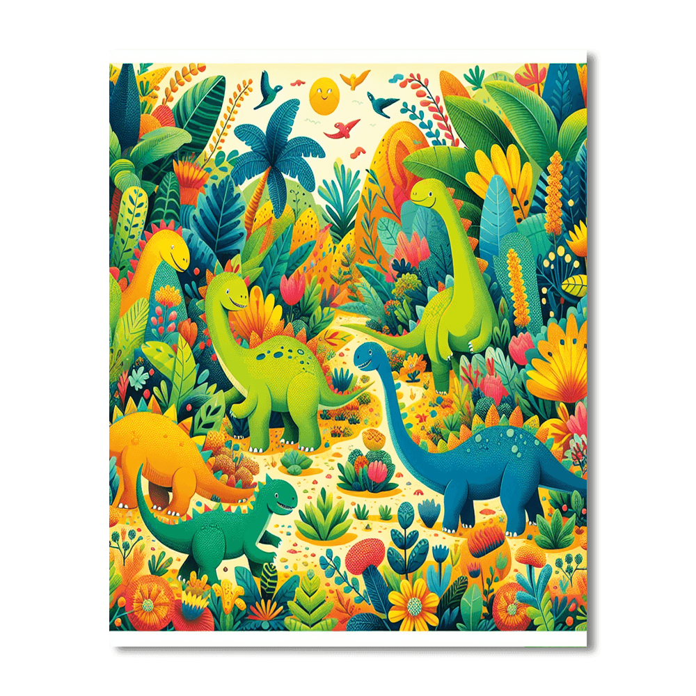 Adventurous Dino Quest Paint By Numbers Art