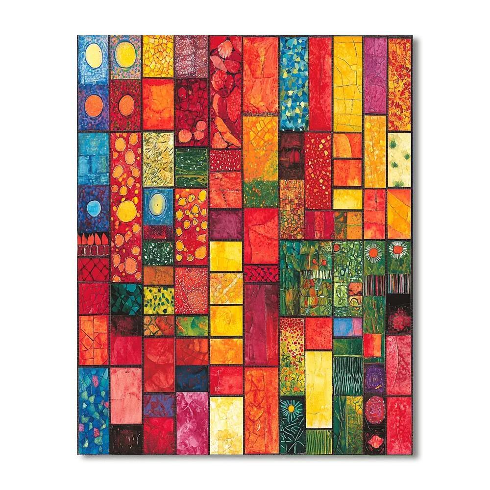 Paul Klee Inspired Energetic Mosaic  Numbered Painting Kits