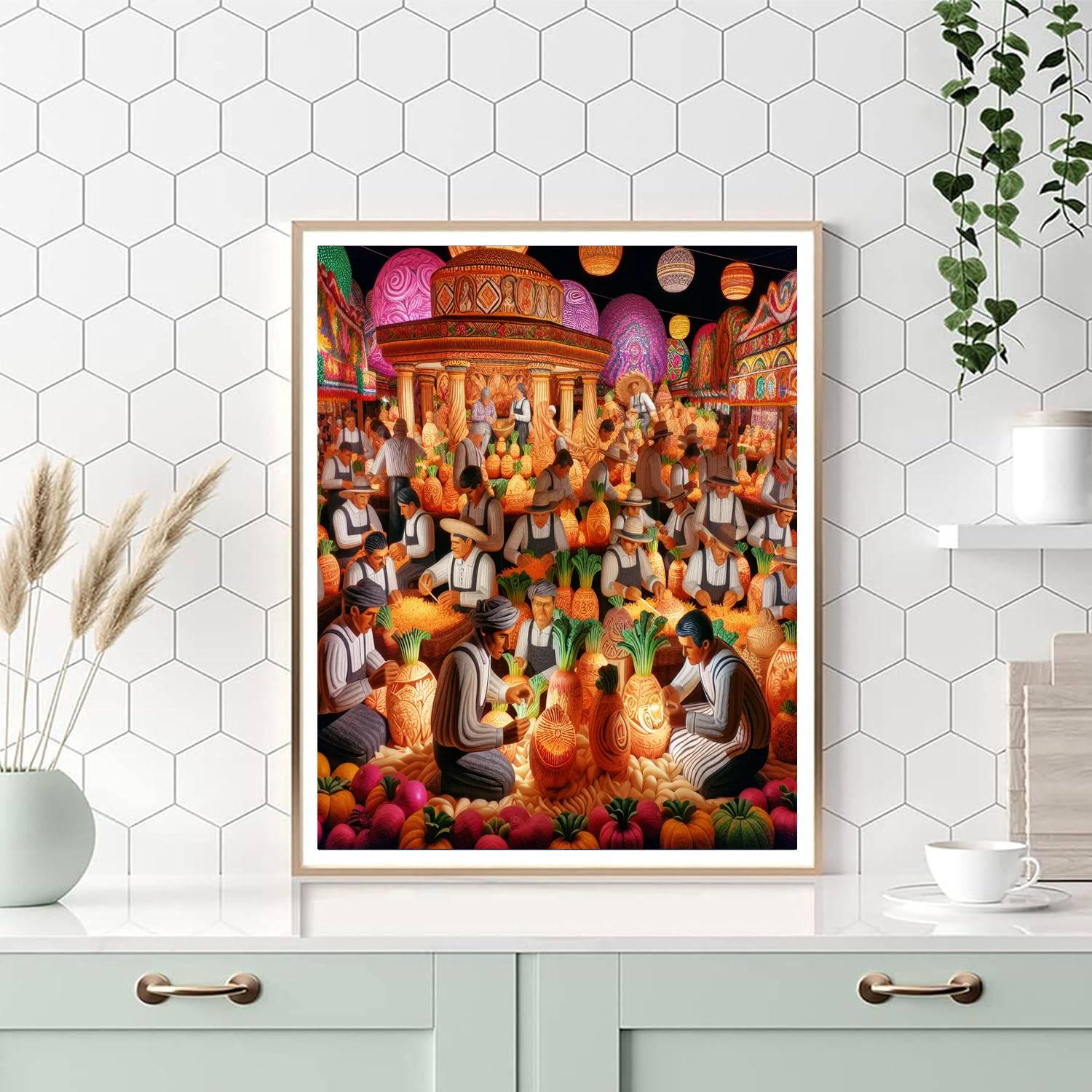 The Night Of The Radishes Painting Number Kit