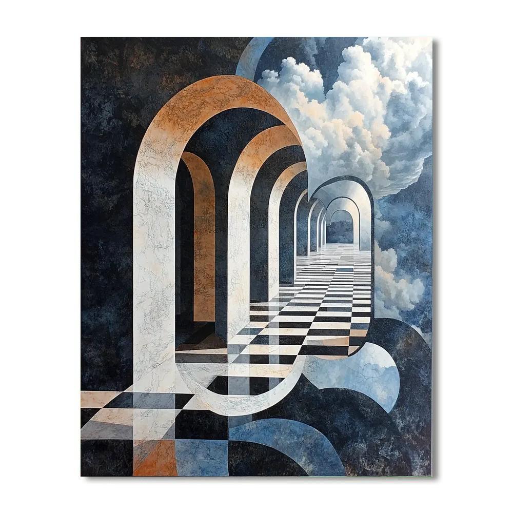 M.C. Escher Inspired Paradoxical Perspectives  Painting Number Kit
