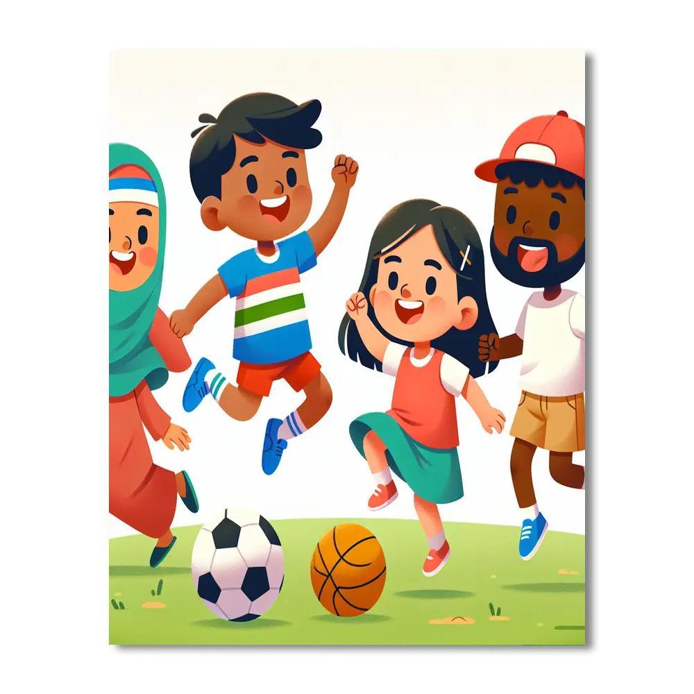 Playful Sports Day Numbered Painting Kits
