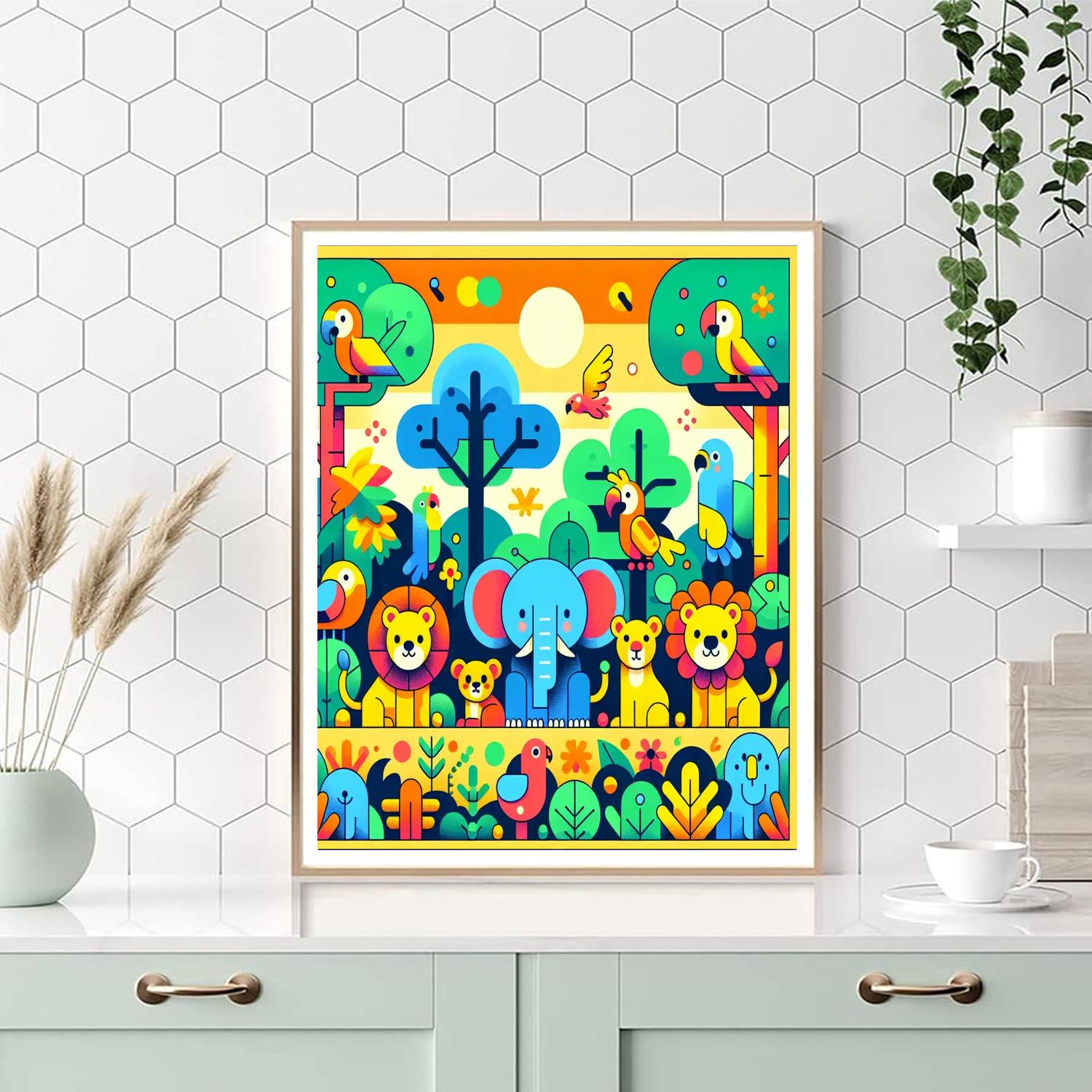 Fun Jungle Safari Painting Number Kit