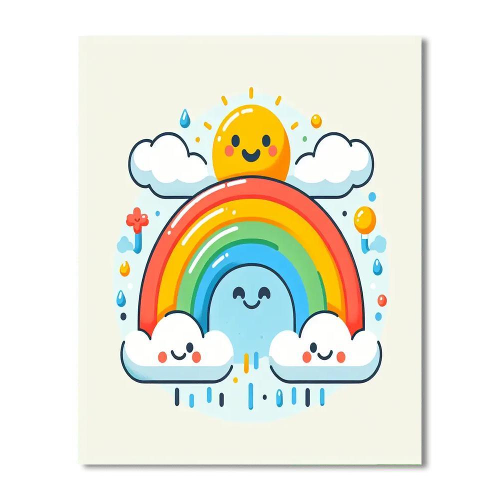 Cheery Rainbow DIY Paint By Numbers
