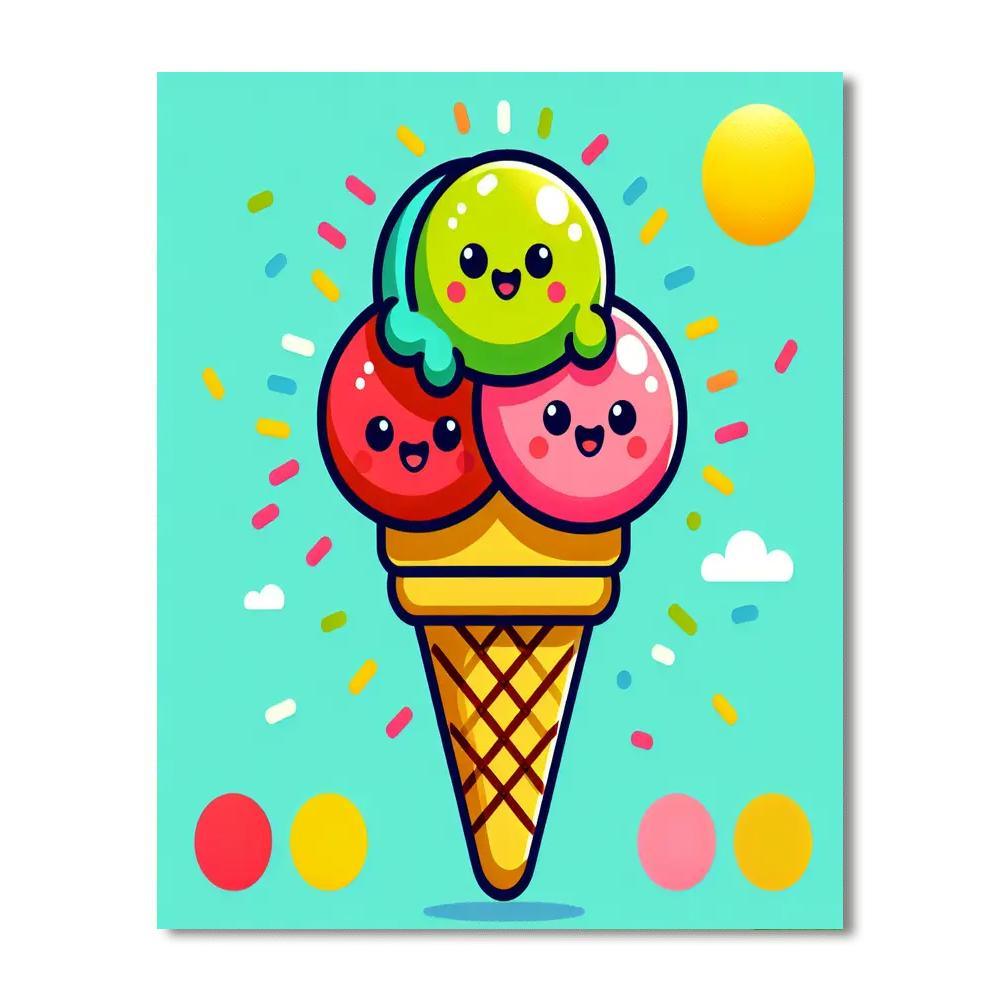Sweet Summer Ice Cream Paint By Numbers Art
