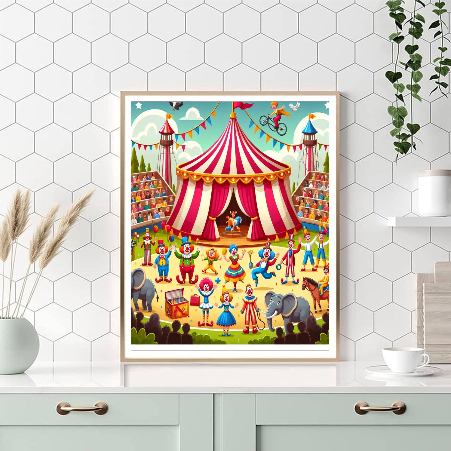 Circus Funfair Extravaganza Number Painting