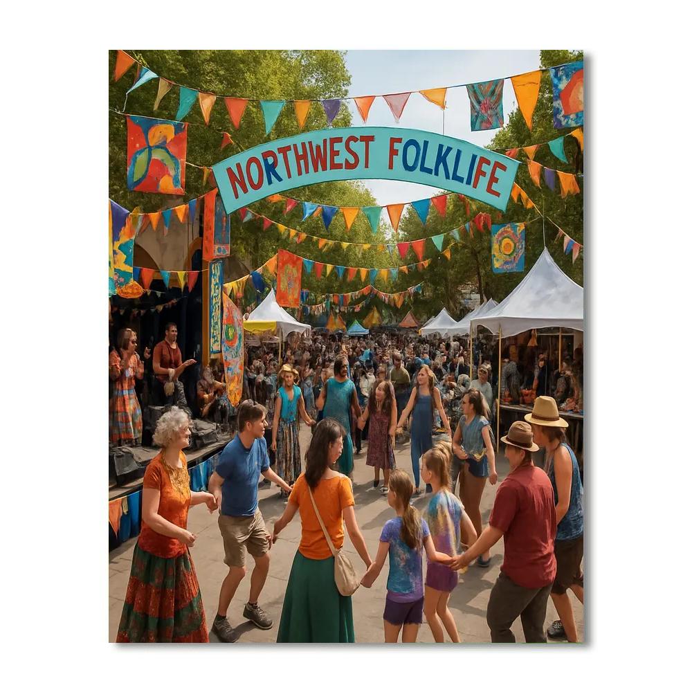 Northwest Folklife Festival - Seattle, Usa Painting Number Kit
