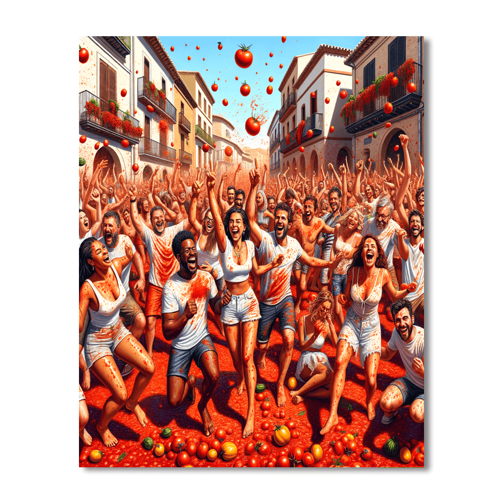 La Tomatina Festival Paint By Numbers Kits