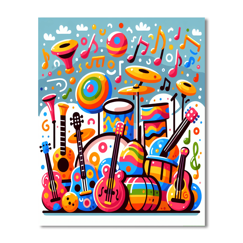 Magical Musical Instruments Numbered Painting Kits