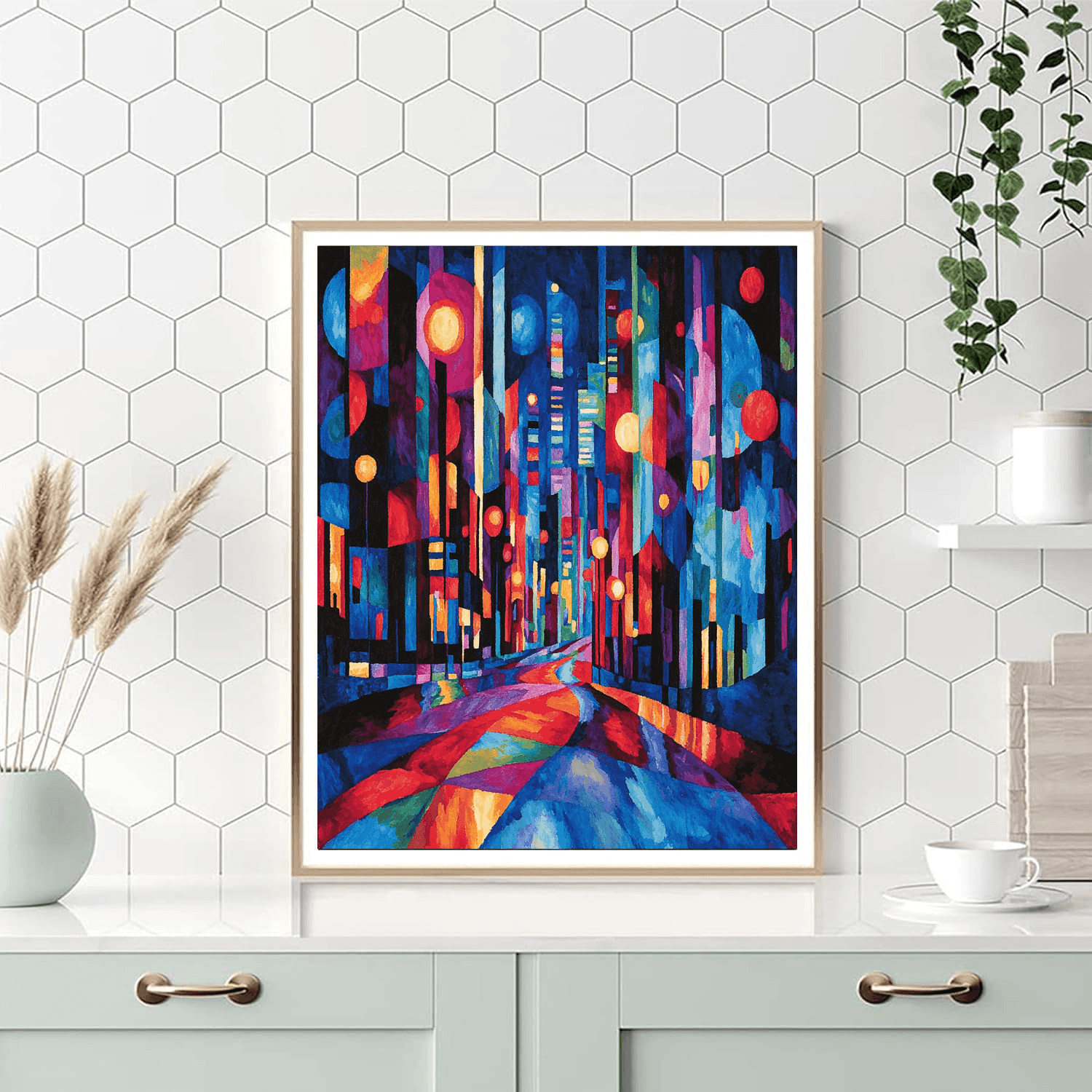 Georgia O'Keeffe Inspired City Lights Nocturne  Paint By Color