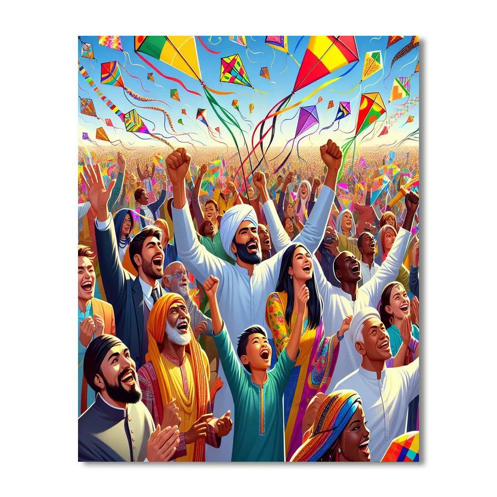 The International Kite Festival - India Paint By Color