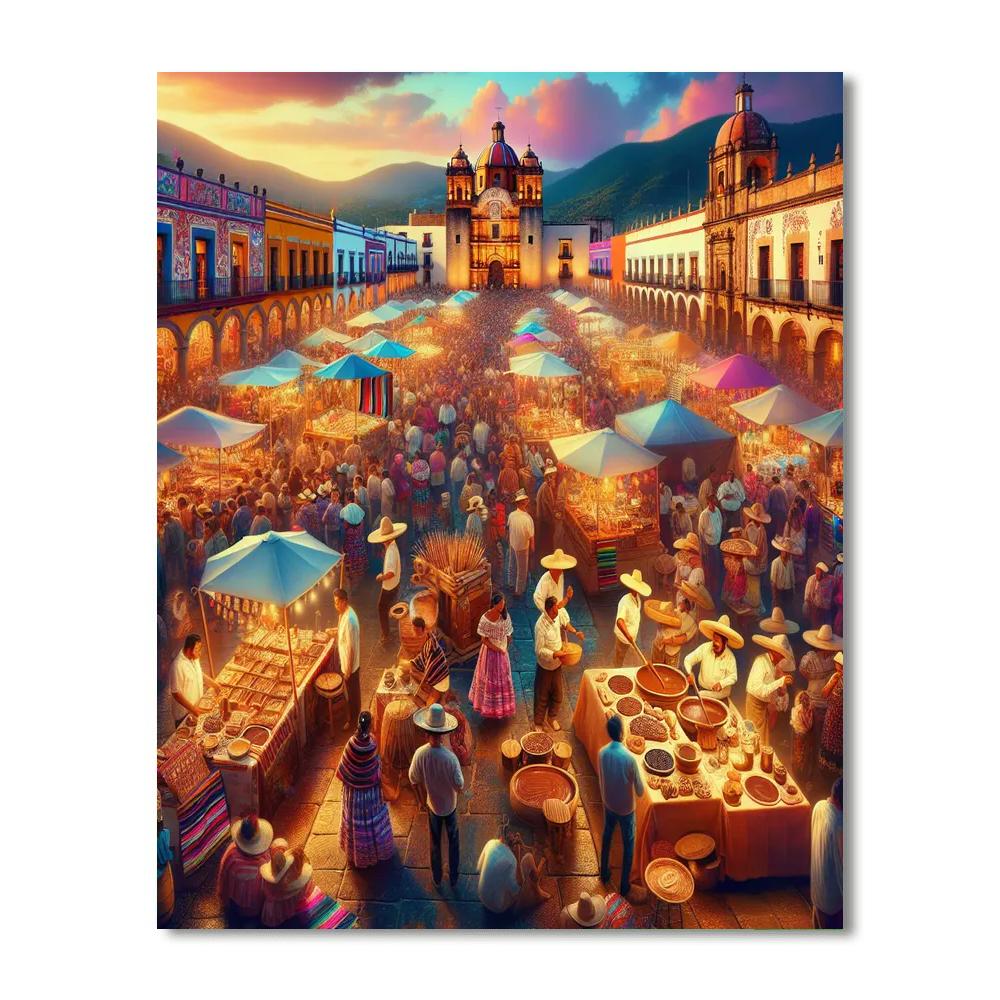 Oaxaca Chocolate Festival - Oaxaca Paint By Numbers Art