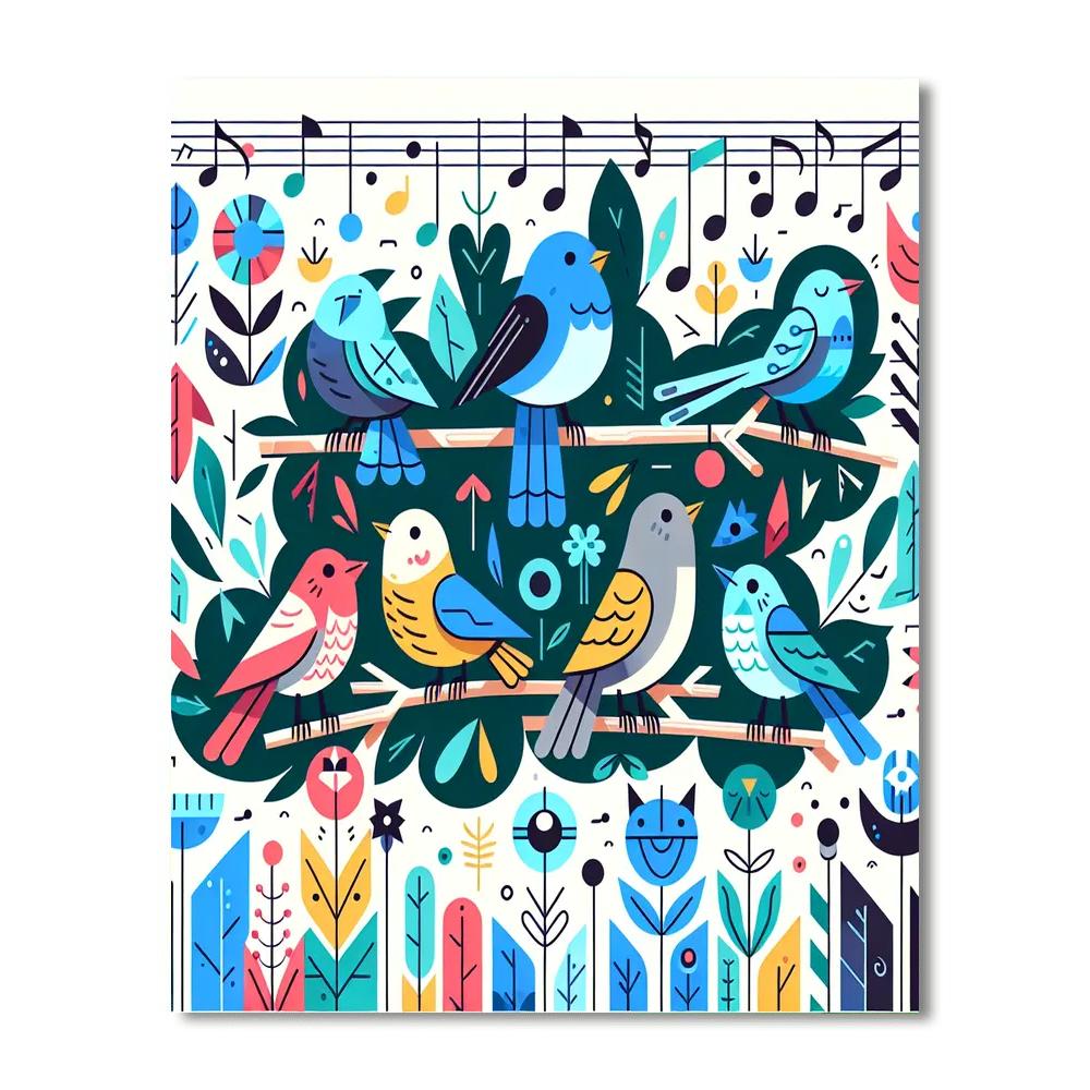 Garden Of Singing Birds Number Painting
