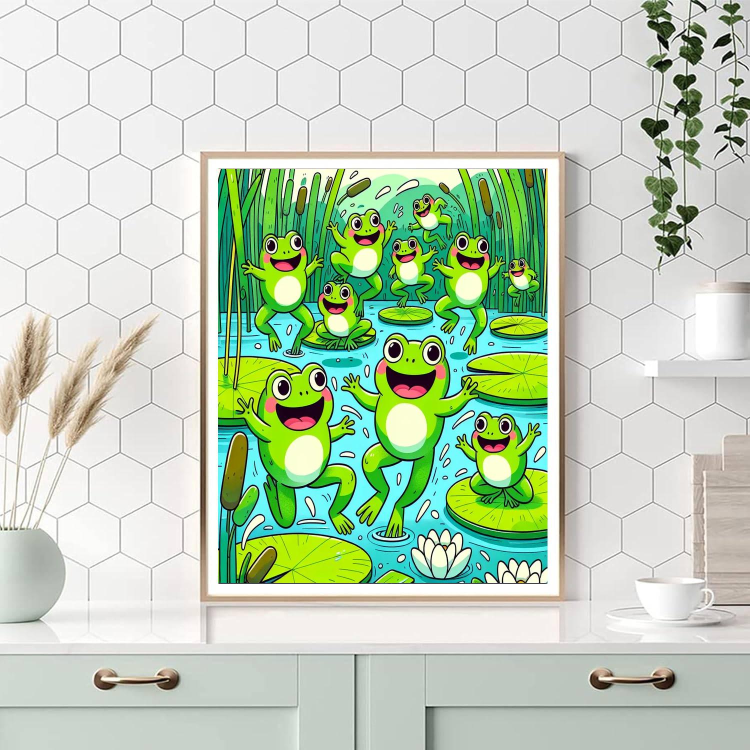 Bouncing Frog Friends Painting By Numbers Kit