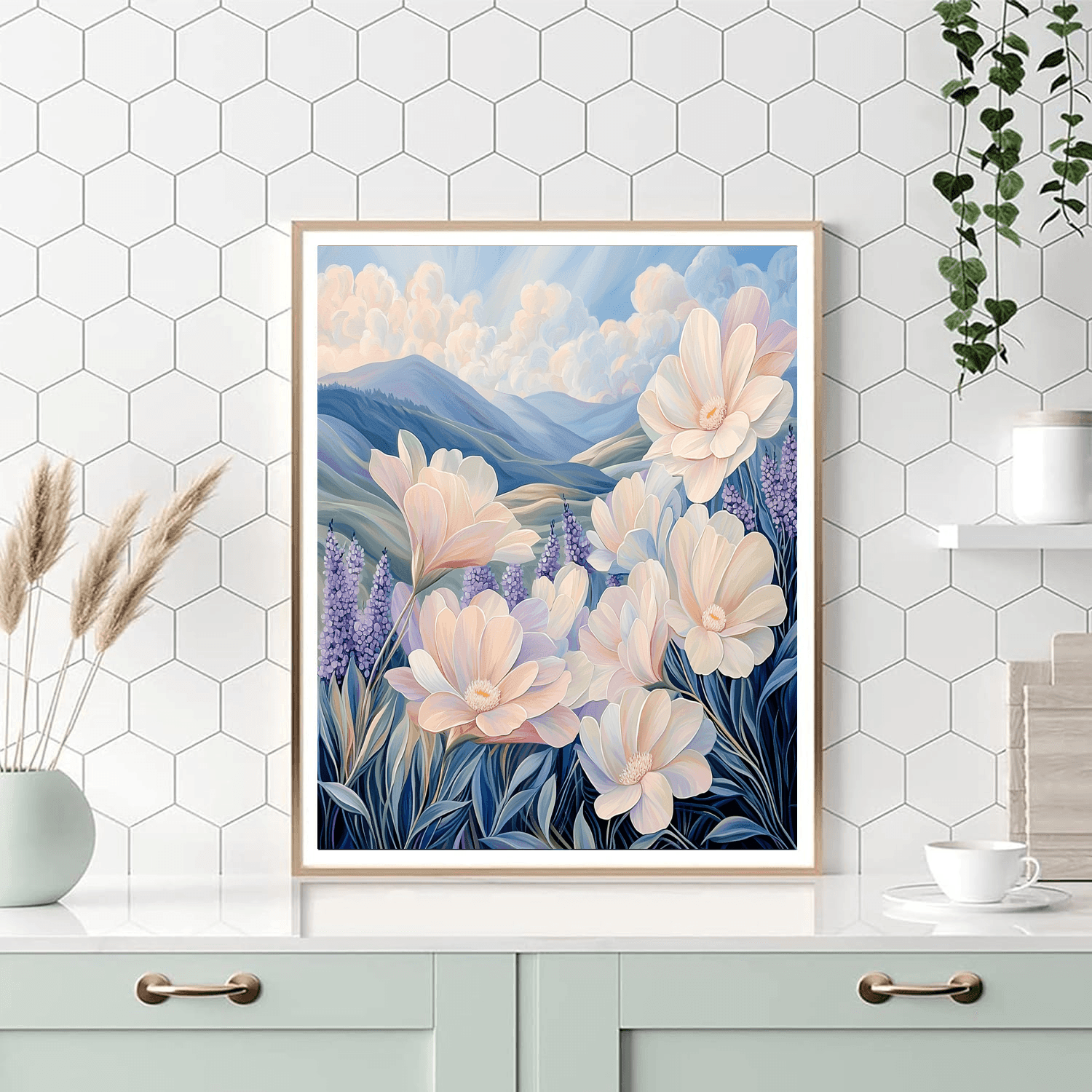Georgia O'Keeffe Inspired Dreamy Flower Fields  Paint By Numbers Art