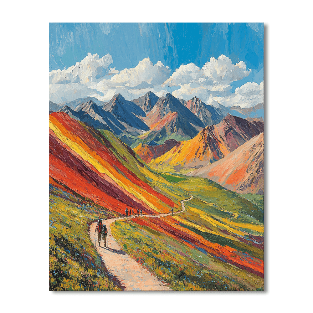 Gorgeous Rainbow Mountain DIY Paint By Numbers