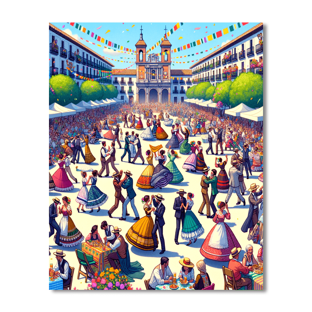 Fiesta De San Isidro - Madrid Numbered Painting Kits