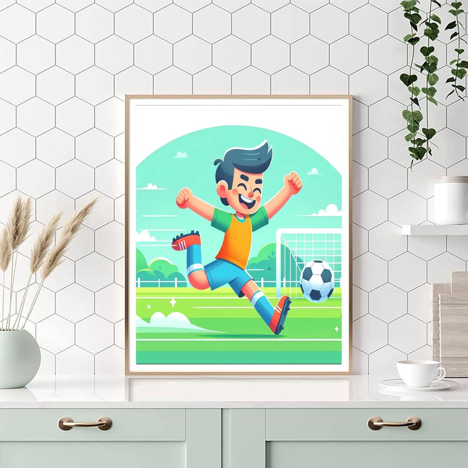 Energetic Soccer Player Paint By Number