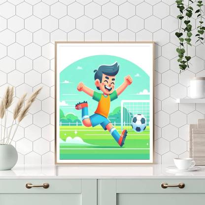 Energetic Soccer Player Paint By Number
