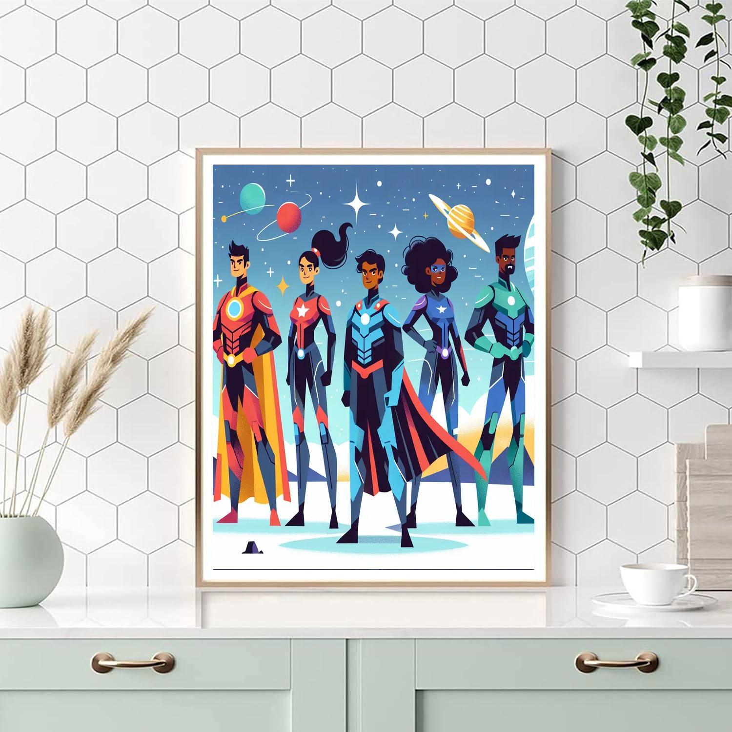 Galaxy Superhero Team Numbered Painting Kits