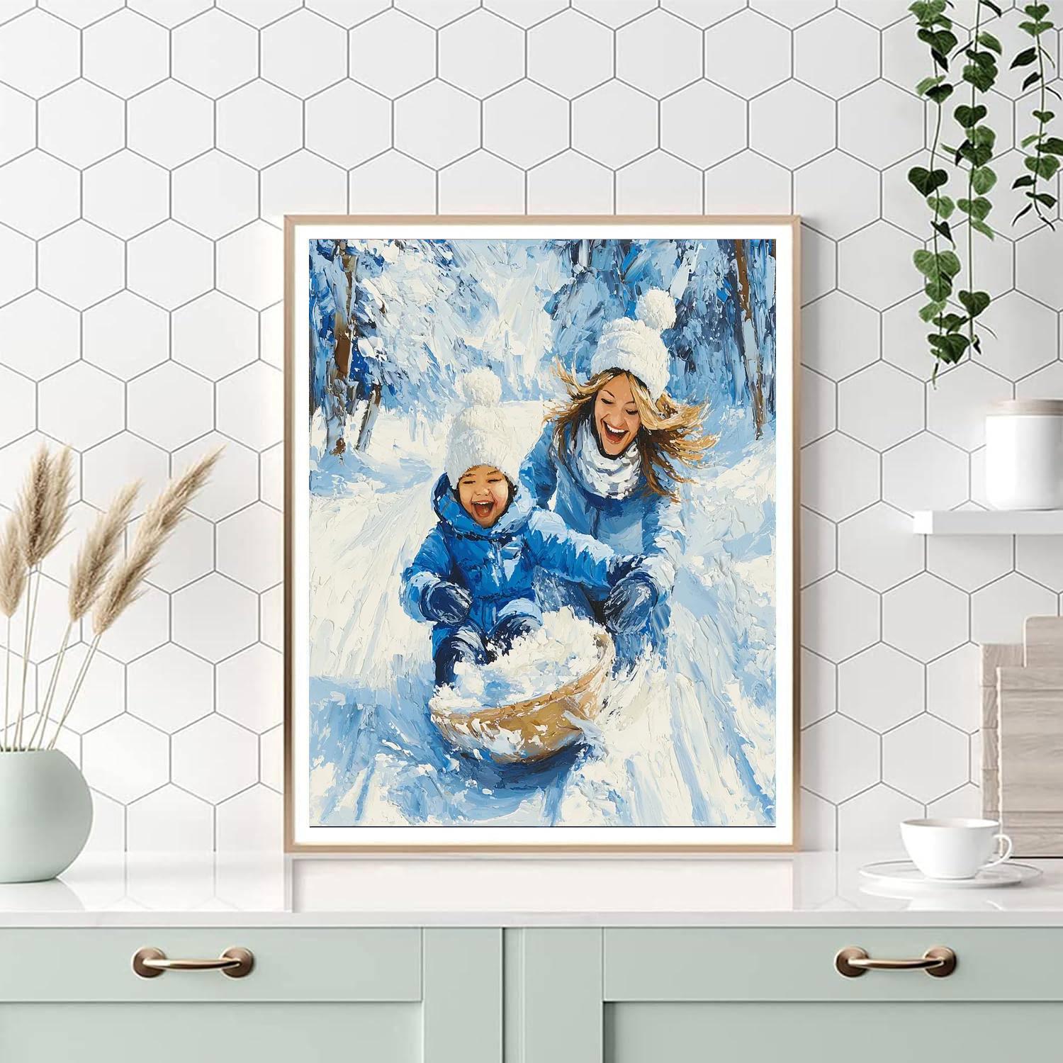 Mommy And Me In The Snow Paint By Number